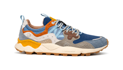 YAMANO 3 MAN Sneakers in suede nylon azure sage